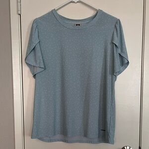 Anne Klein Soft Blue Blouse with Tulip Sleeve